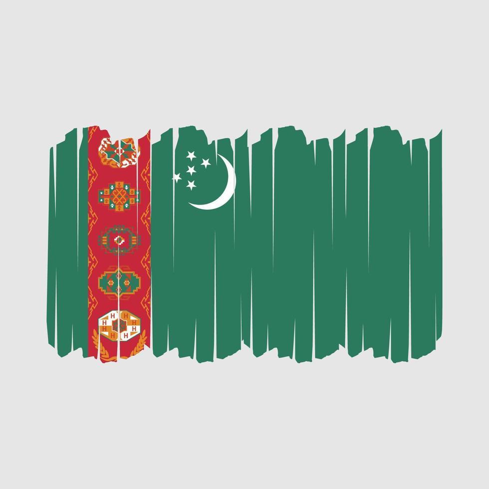 trazos de pincel de bandera de turkmenistán vector