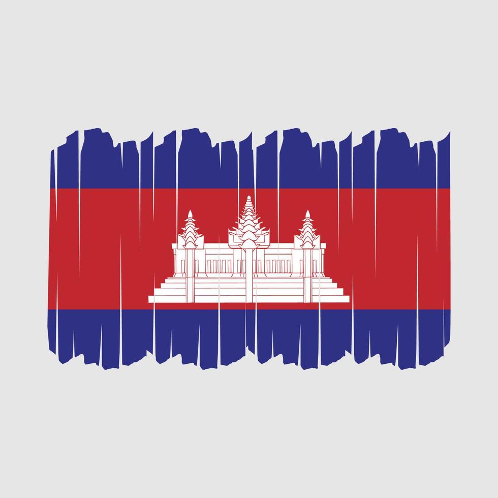 Cambodia Flag Brush Strokes vector