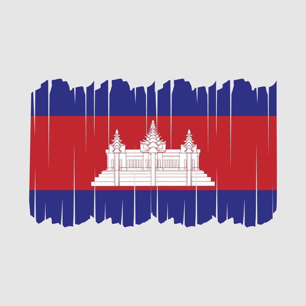 Cambodia Flag Brush Strokes vector