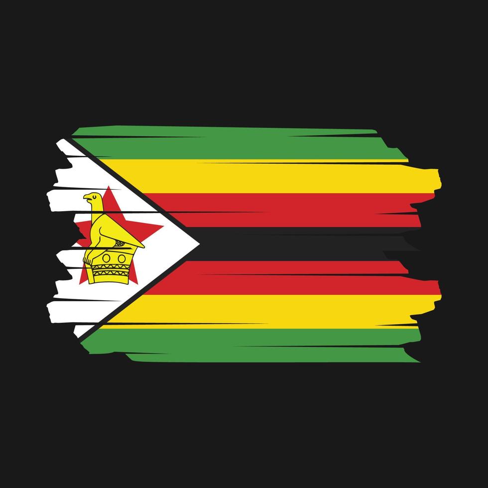 vector de pincel de bandera de zimbabwe