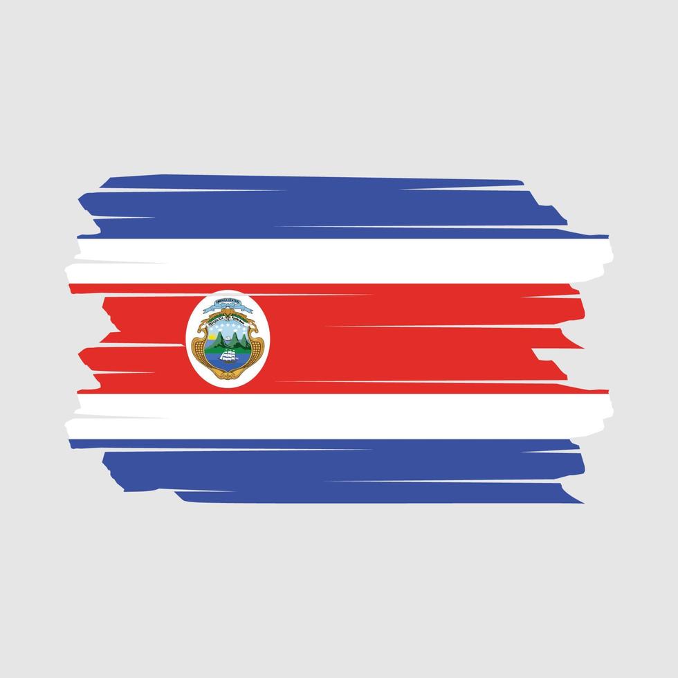 Costa Rica Flag Brush Vector