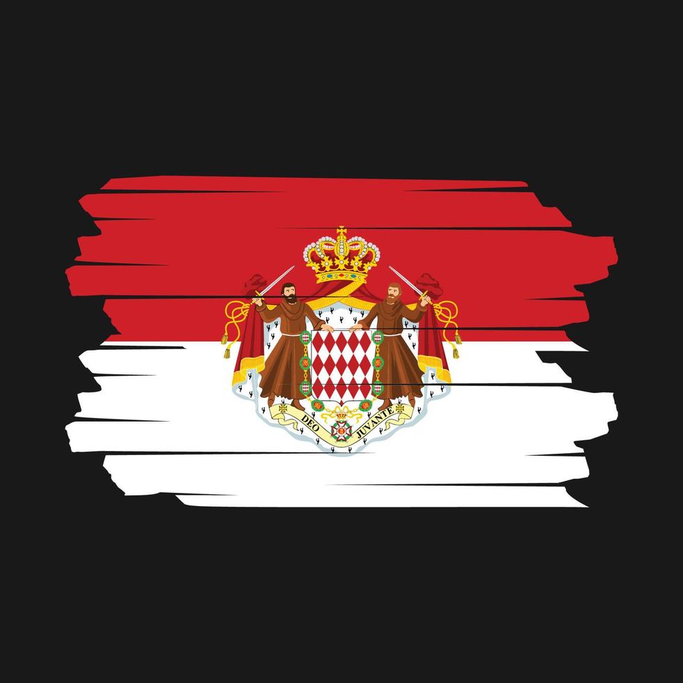 Monaco Flag Brush Vector