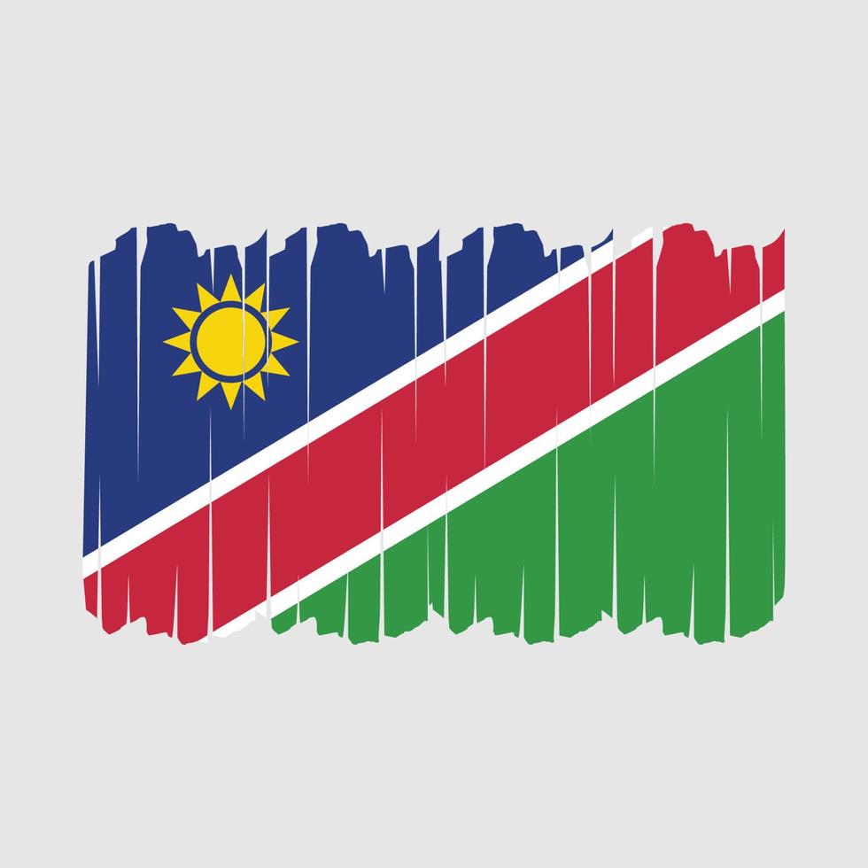 trazos de pincel de bandera de namibia vector