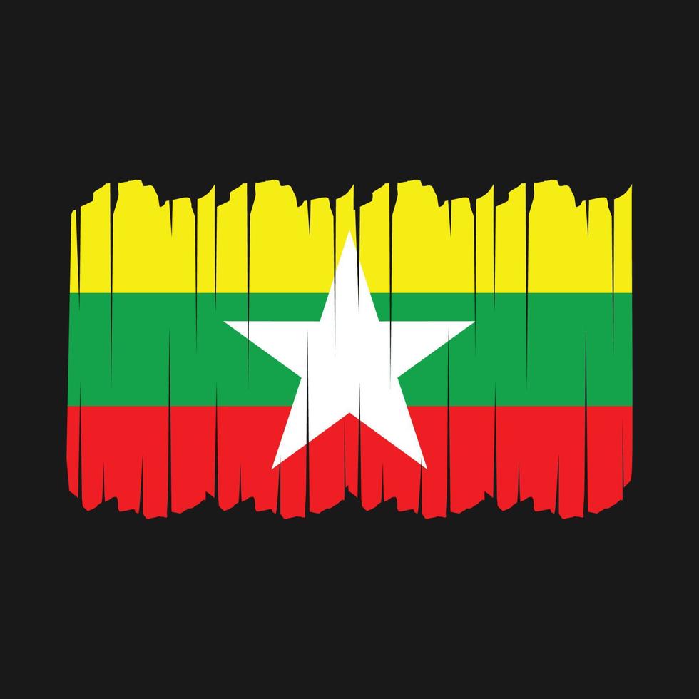 Myanmar Flag Brush Strokes vector
