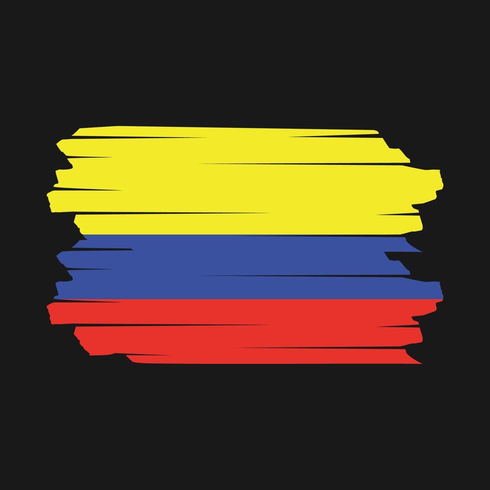 Colombia Flag Brush Vector