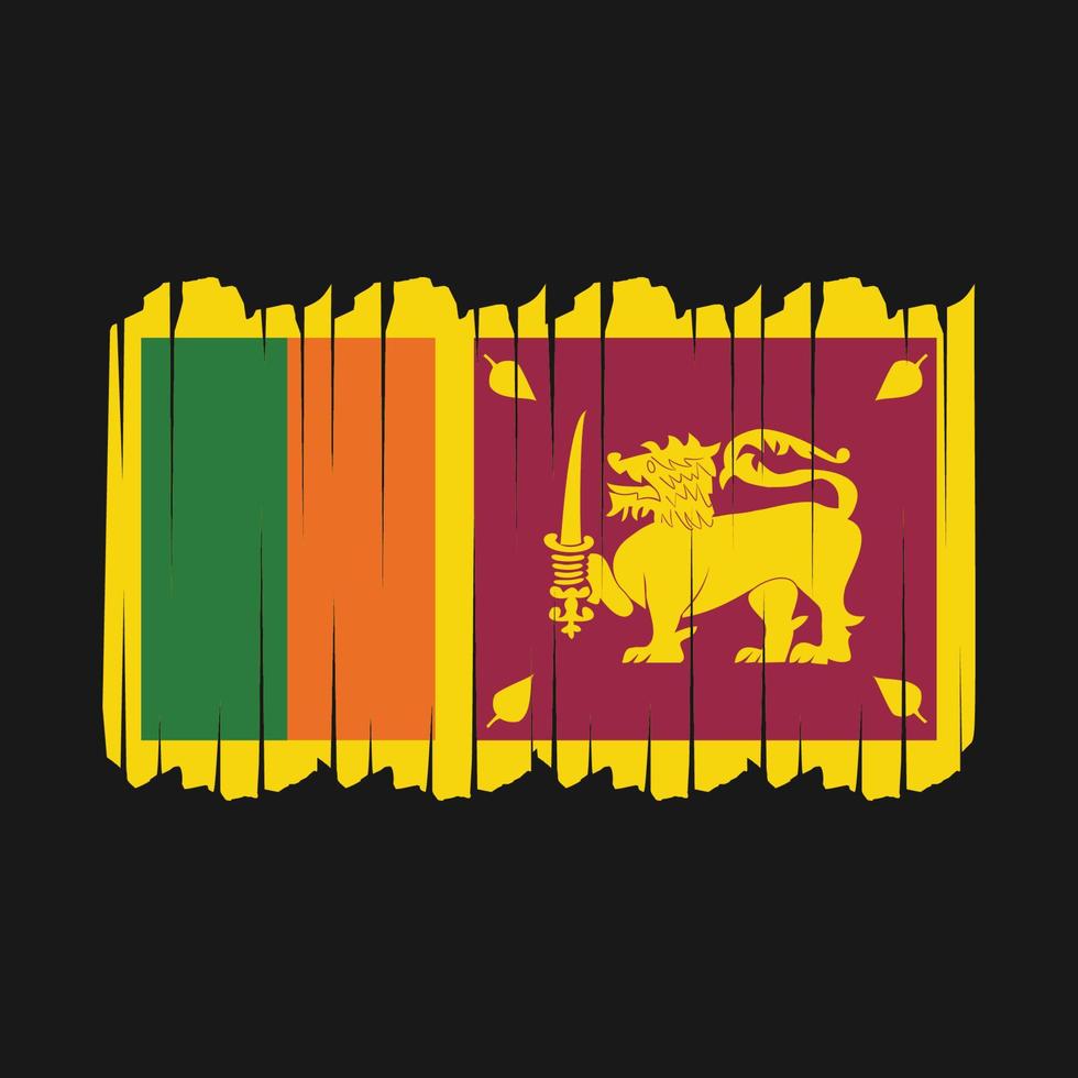 Sri Lanka Flag Brush Strokes vector