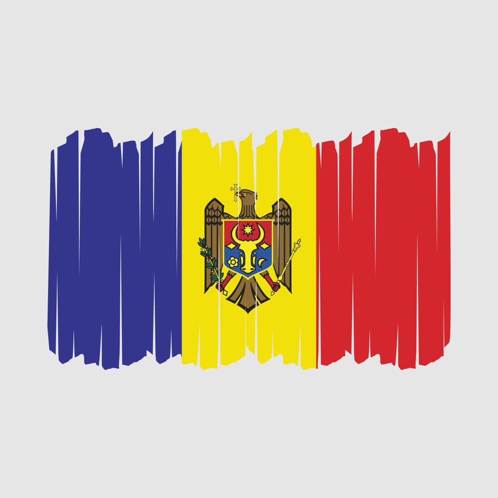 Moldova Flag Brush Strokes vector