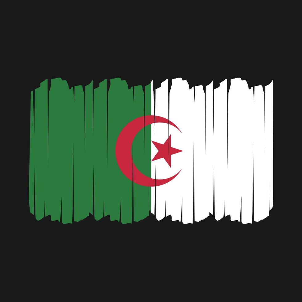 trazos de pincel de bandera de argelia vector