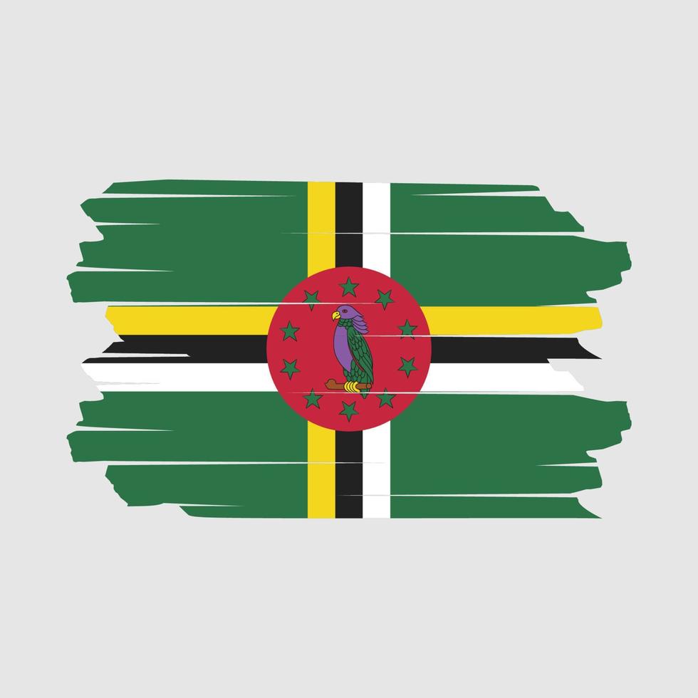 Dominica Flag Brush Vector