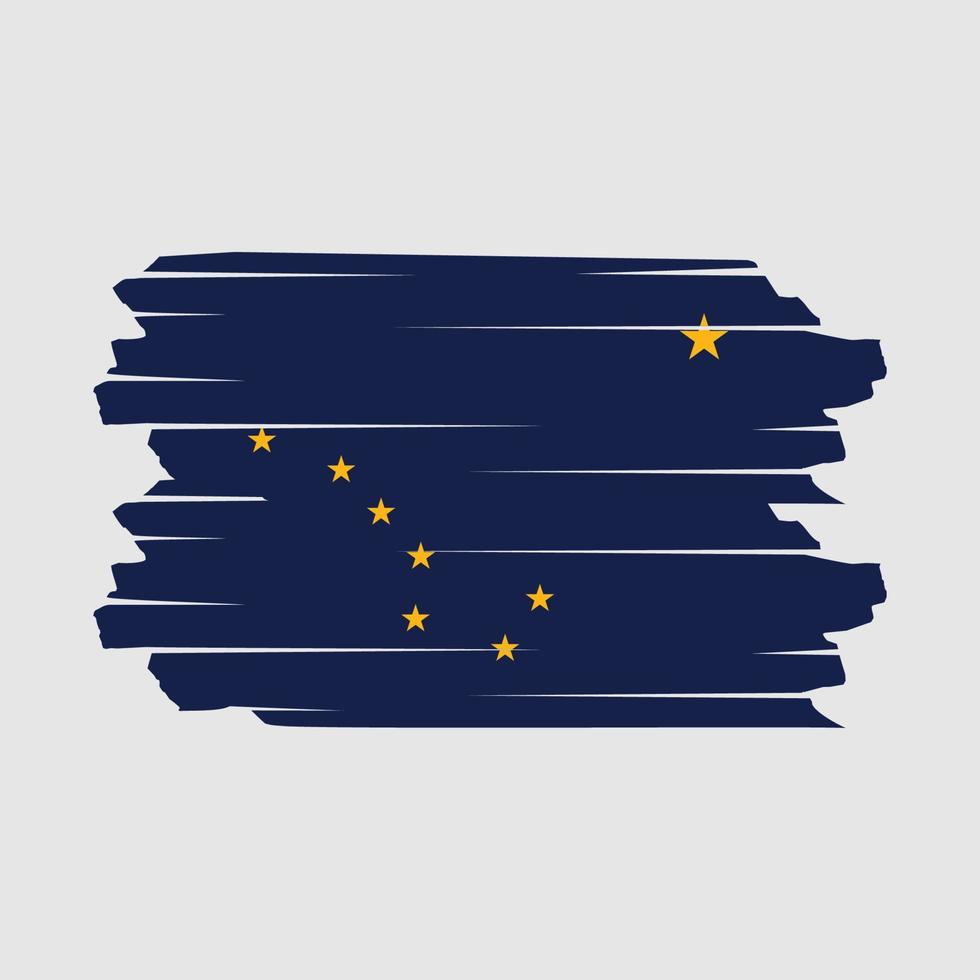 vector de pincel de bandera de alaska