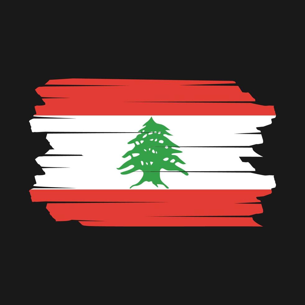 Lebanon Flag Brush Vector