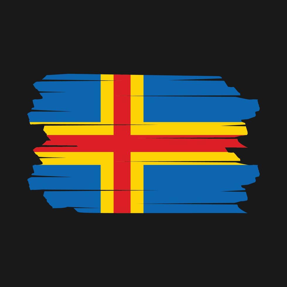 vector de pincel de bandera de las islas aland