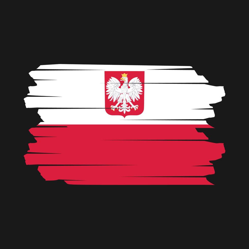 vector de pincel de bandera de polonia