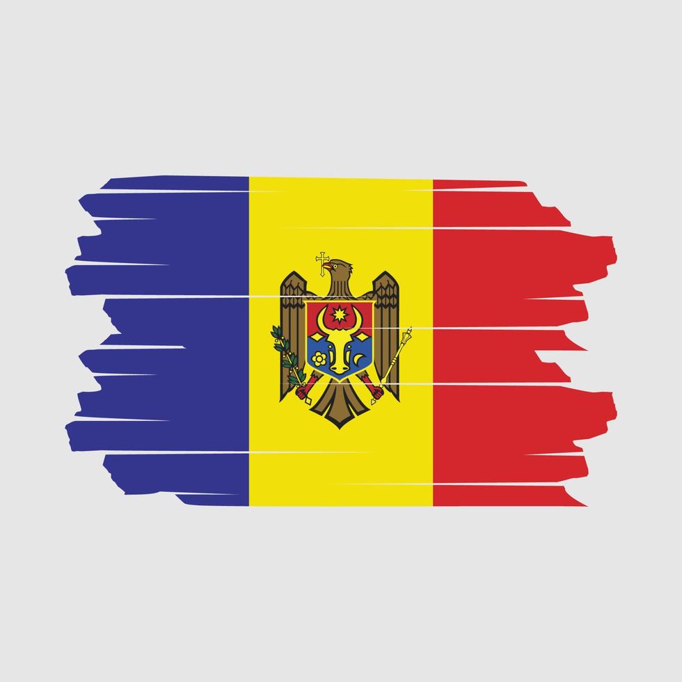 vector de pincel de bandera de moldavia