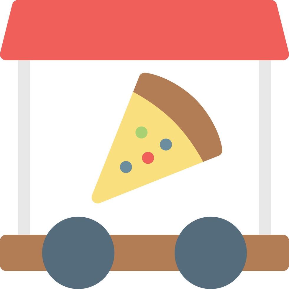 ilustración de vector de puesto de pizza en un fondo. símbolos de calidad premium. iconos vectoriales para concepto y diseño gráfico.