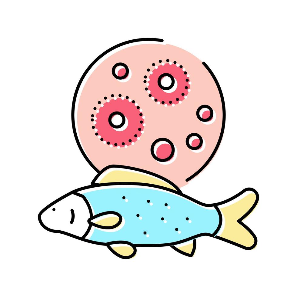 mycobacterium marinum fish color icon vector illustration