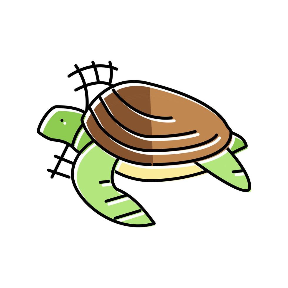 turtle in plastic net color icon vector illustration