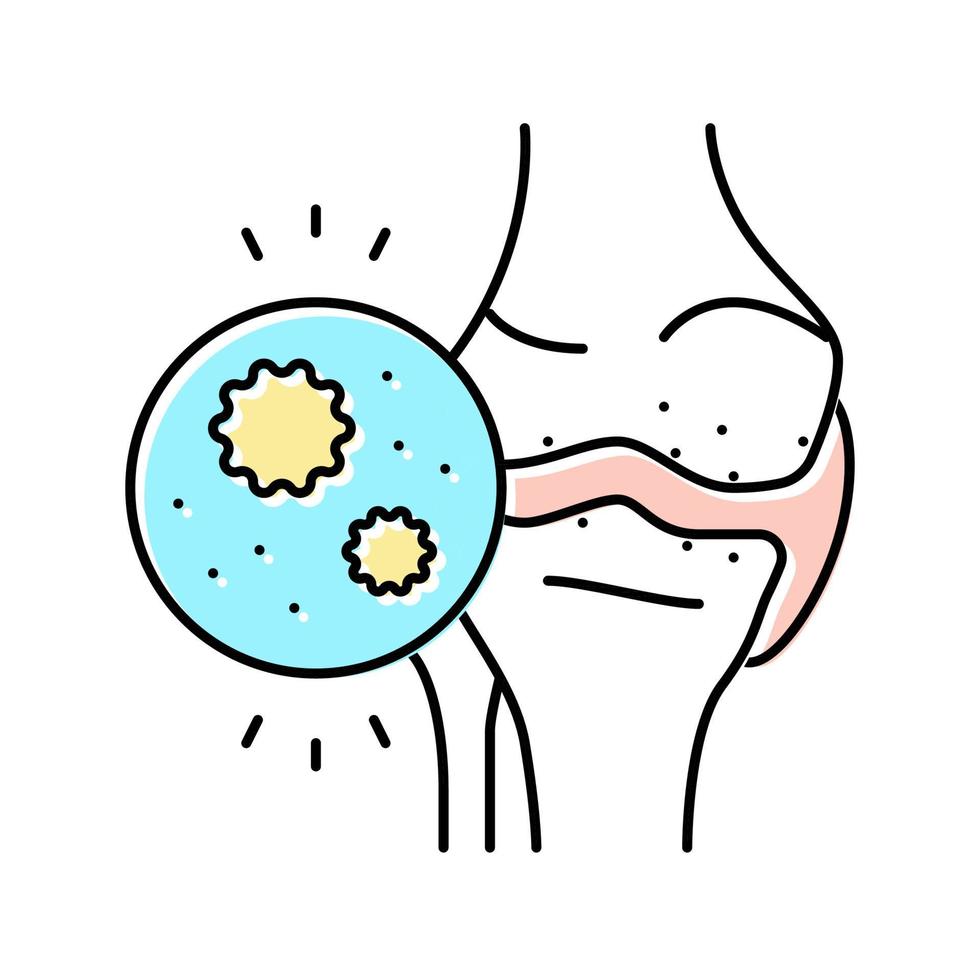 ilustración de vector de icono de color de artritis infecciosa