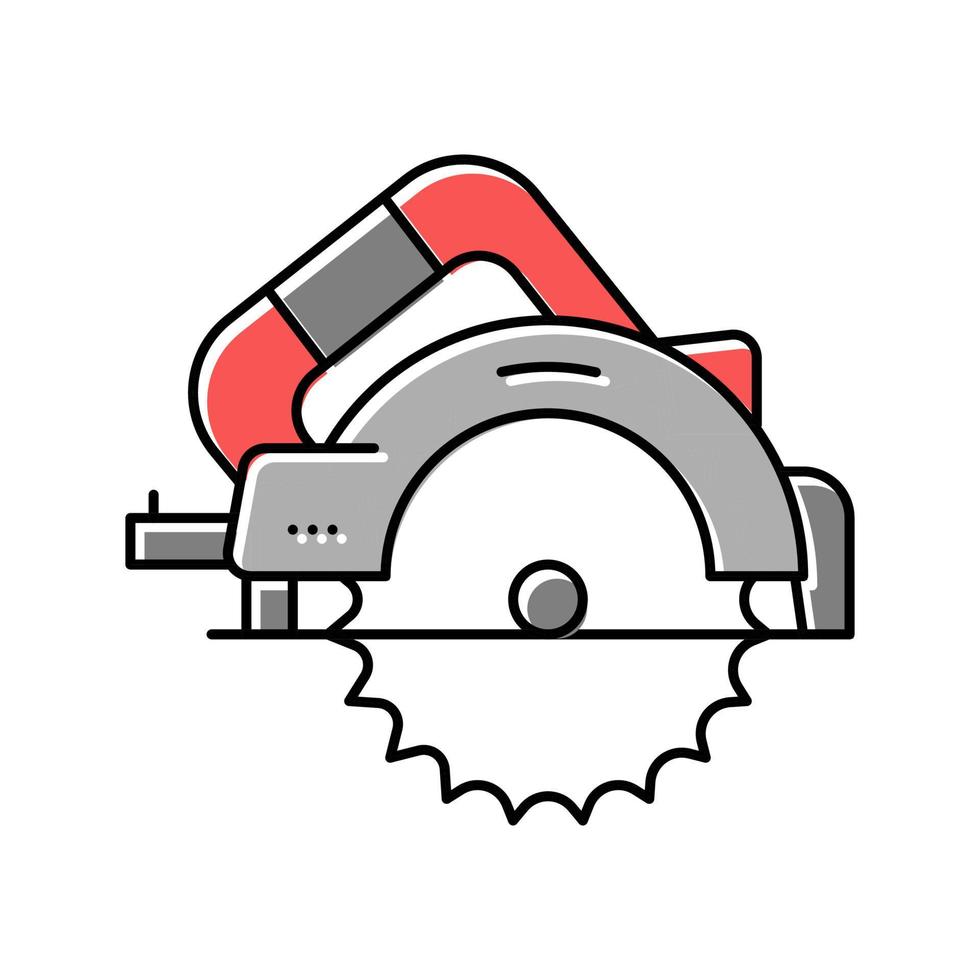 Ilustración de vector de icono de color de herramienta de sierra circular