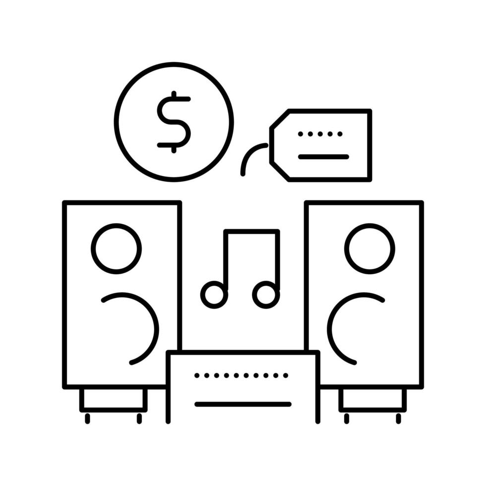 icono de línea de alquiler de dispositivo de música ilustración vectorial vector