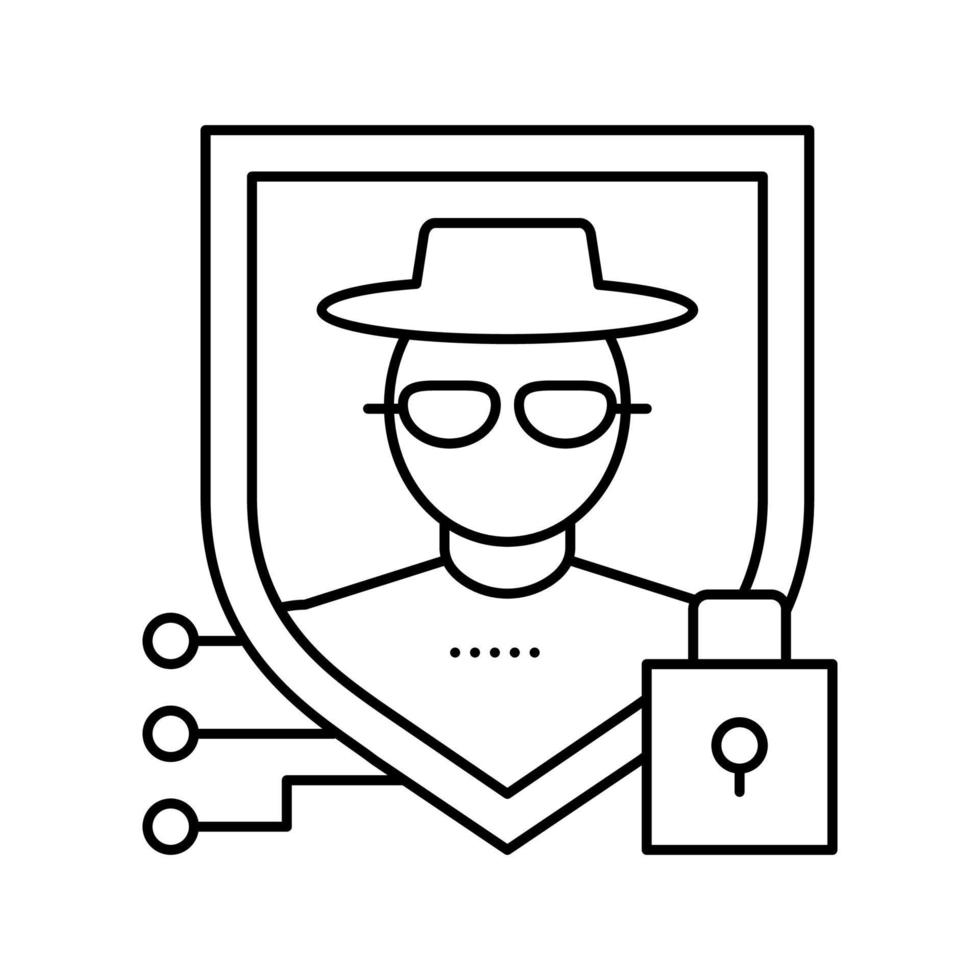 ilustración de vector de icono de línea de valor de personas de seguridad