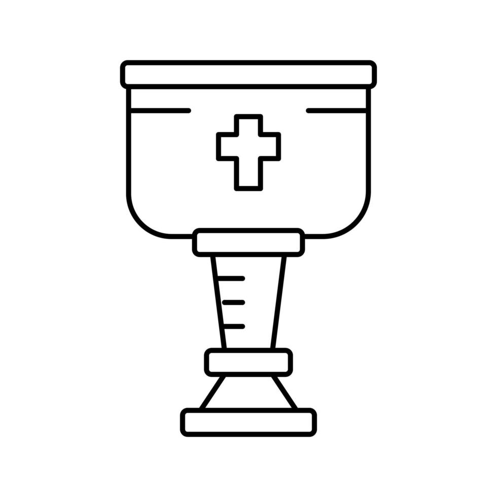 vino cristianismo copa línea icono vector ilustración