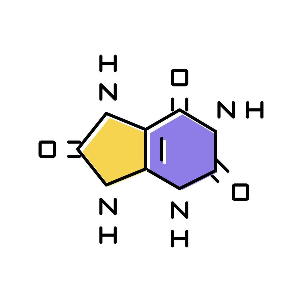 ácido úrico causa de gota color icono vector ilustración