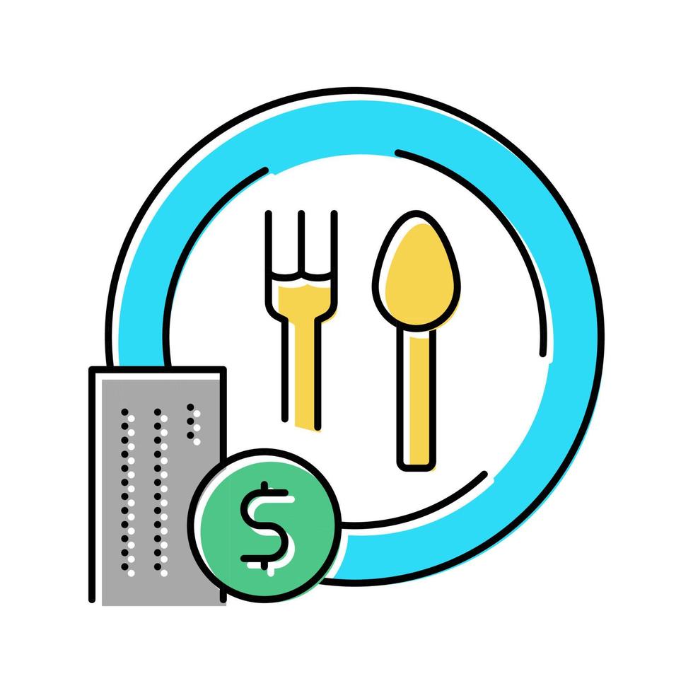 almuerzo gratis beneficios color icono vector ilustración