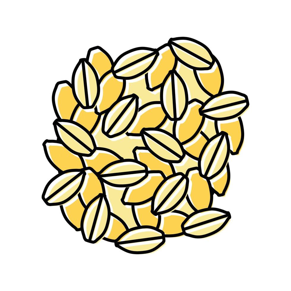 pila de grano de cebada icono de color sin pelar ilustración vectorial vector