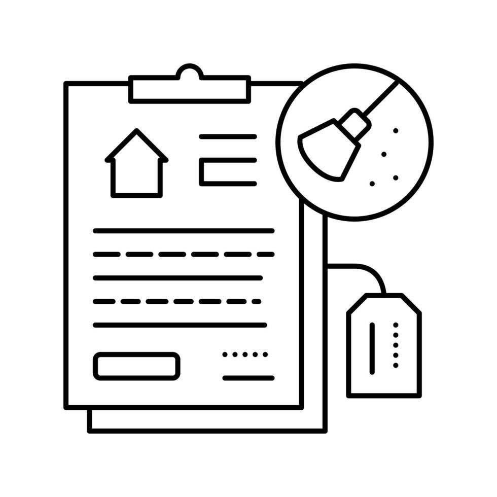 end of tenancy cleaning line icon vector illustration