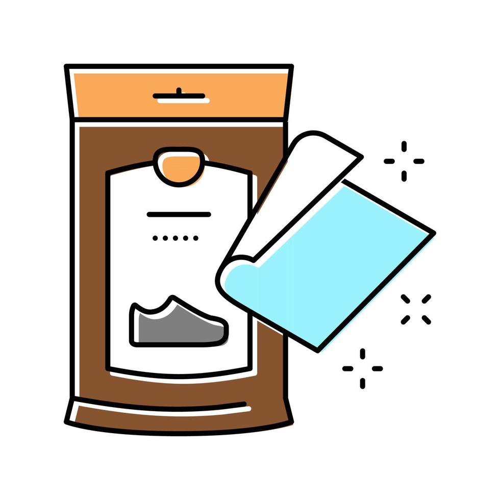 napkin package for shoe care color icon vector illustration