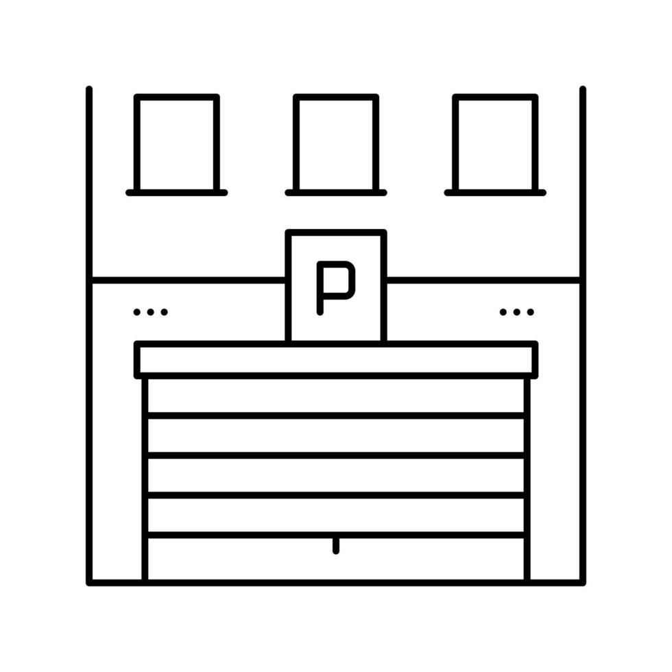building parking line icon vector illustration