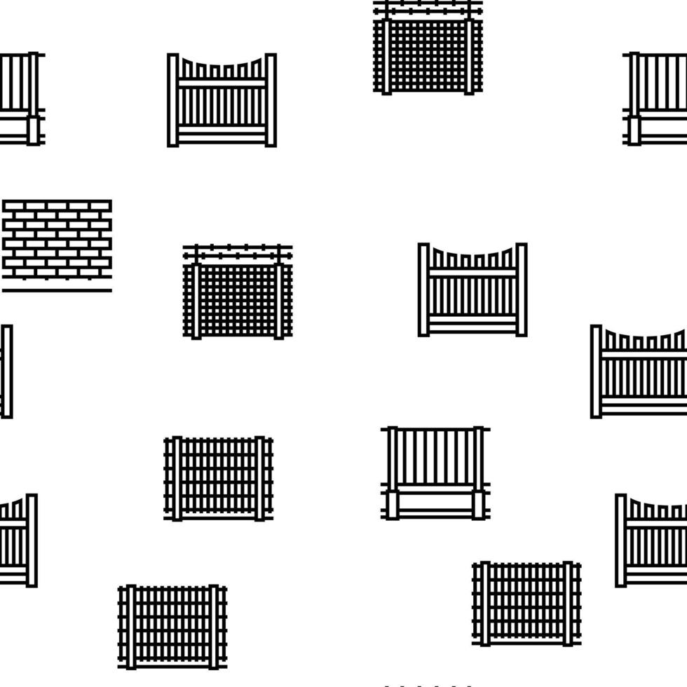 Fence And Gate Exterior Security vector seamless pattern