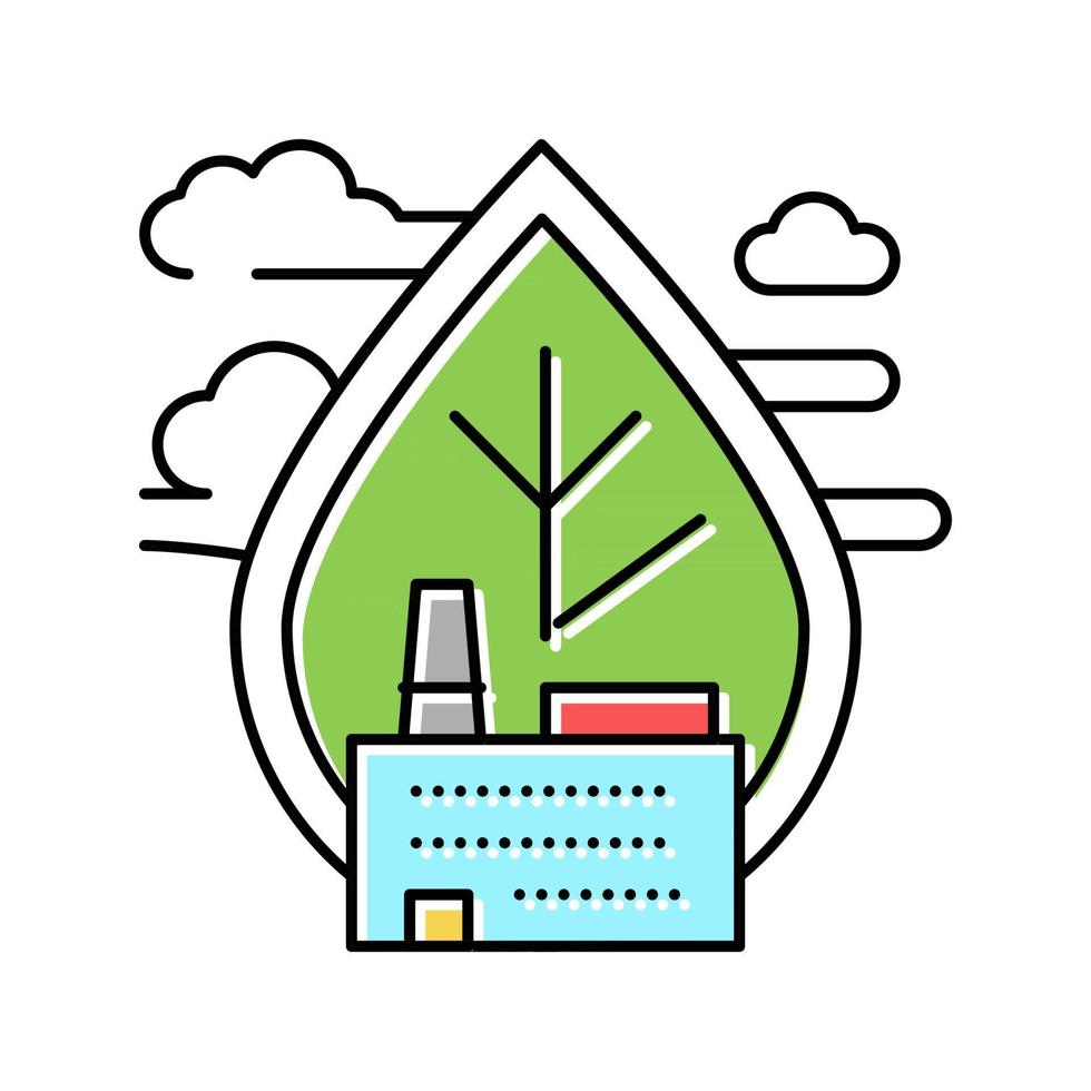 air emissions and ambient air quality color icon vector illustra