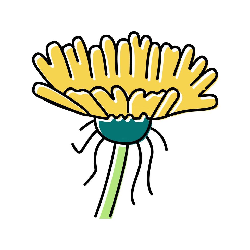 Ilustración de vector de icono de color de capullo de flor de diente de león