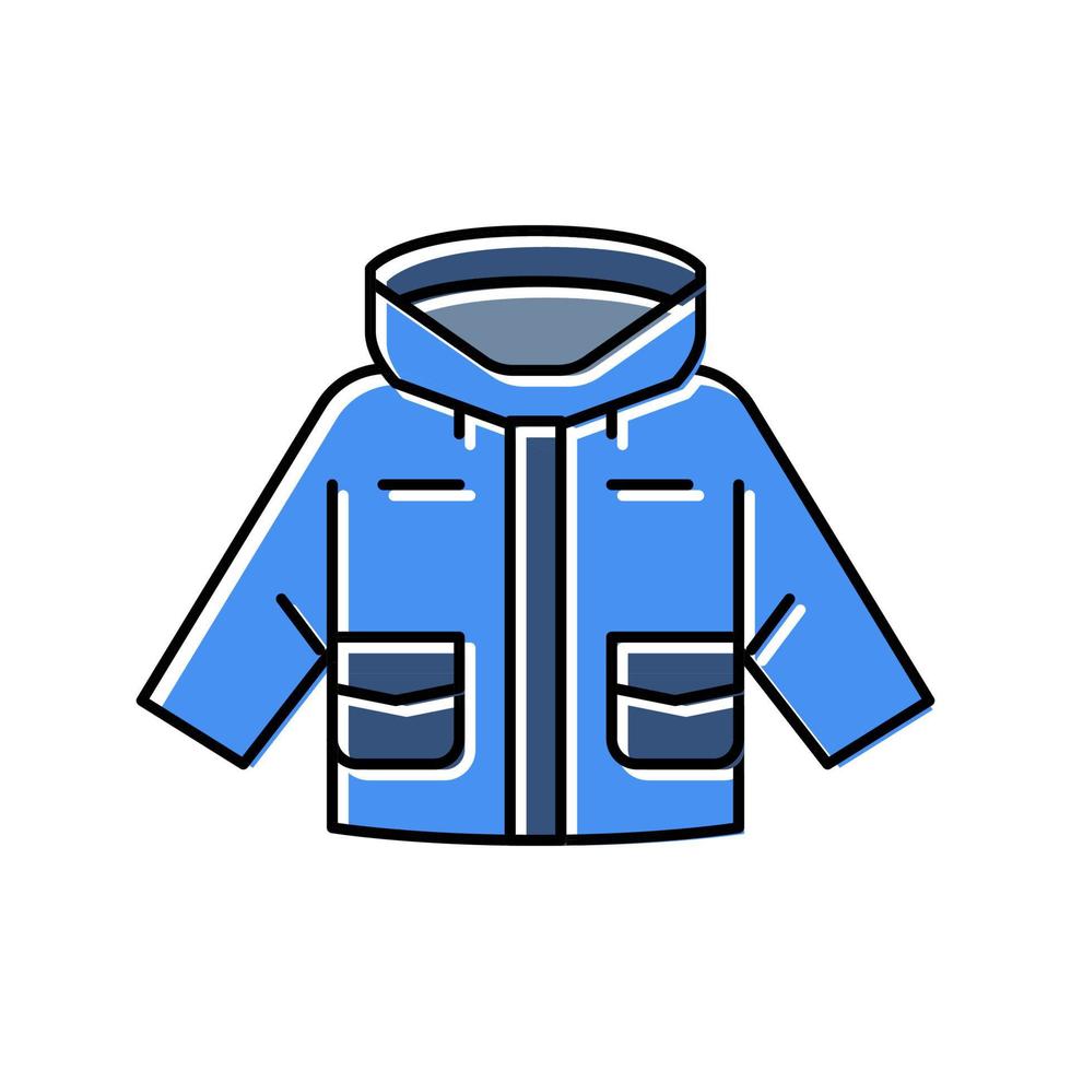 ilustración de vector de icono de color de tela de bebé de chaqueta de utilidad