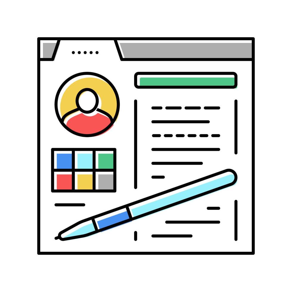 blog management color icon vector illustration