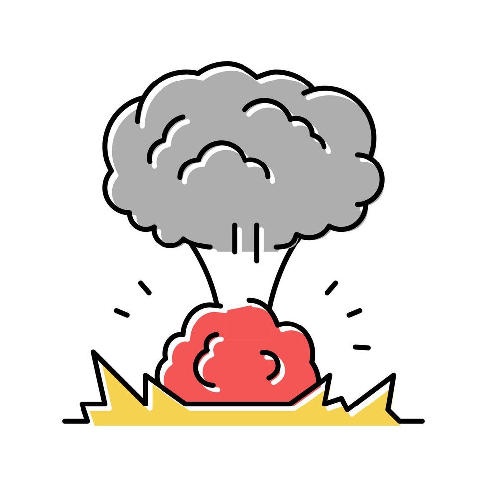 ilustración de vector de icono de color de humo de explosión