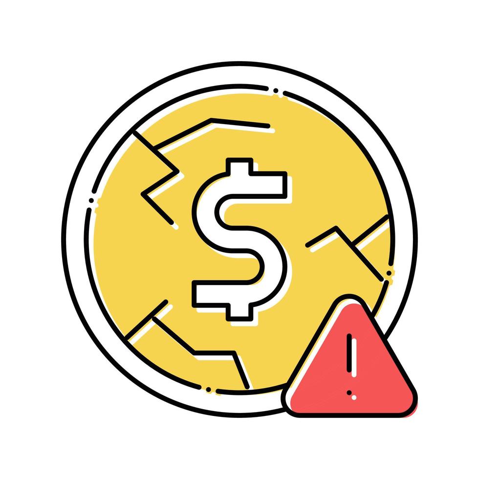 deflación dinero color icono vector ilustración