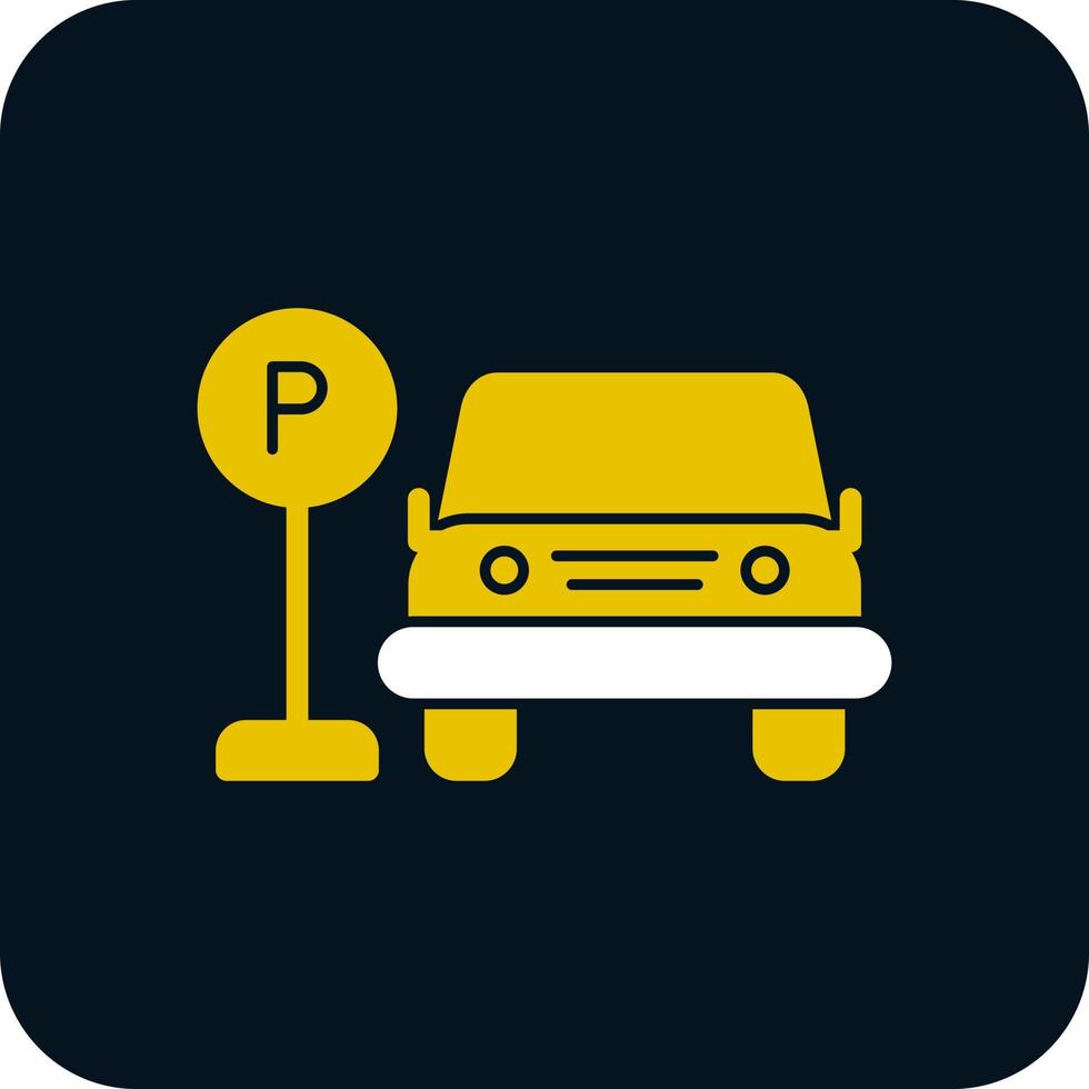 icono de vector de estacionamiento de coche