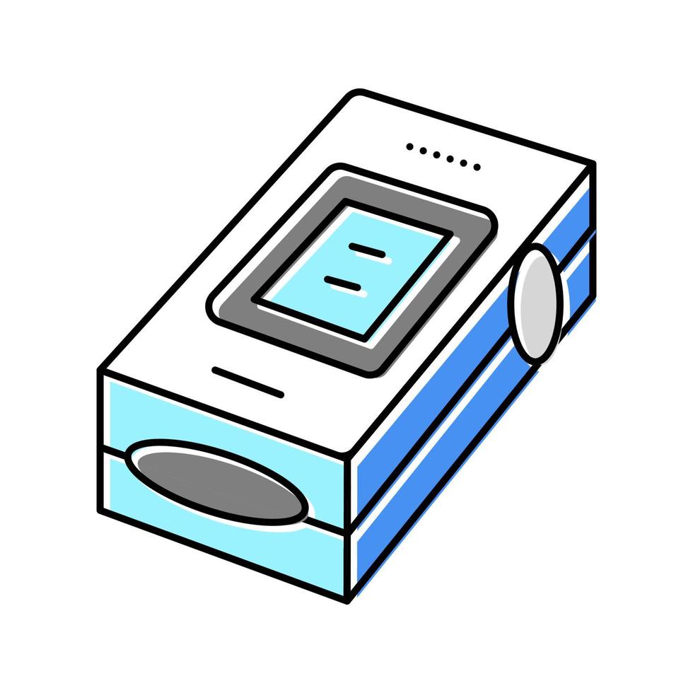 pulse oximeter fingertip color icon vector illustration