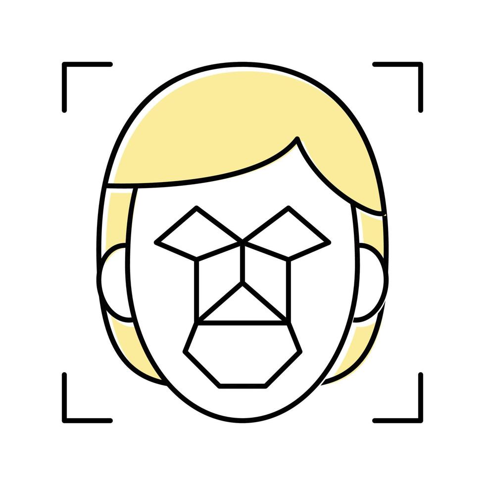 face recognition points and structure color icon vector illustration