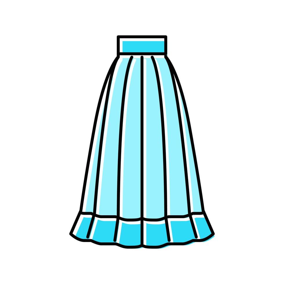 ilustración de vector de icono de color de falda de talle alto