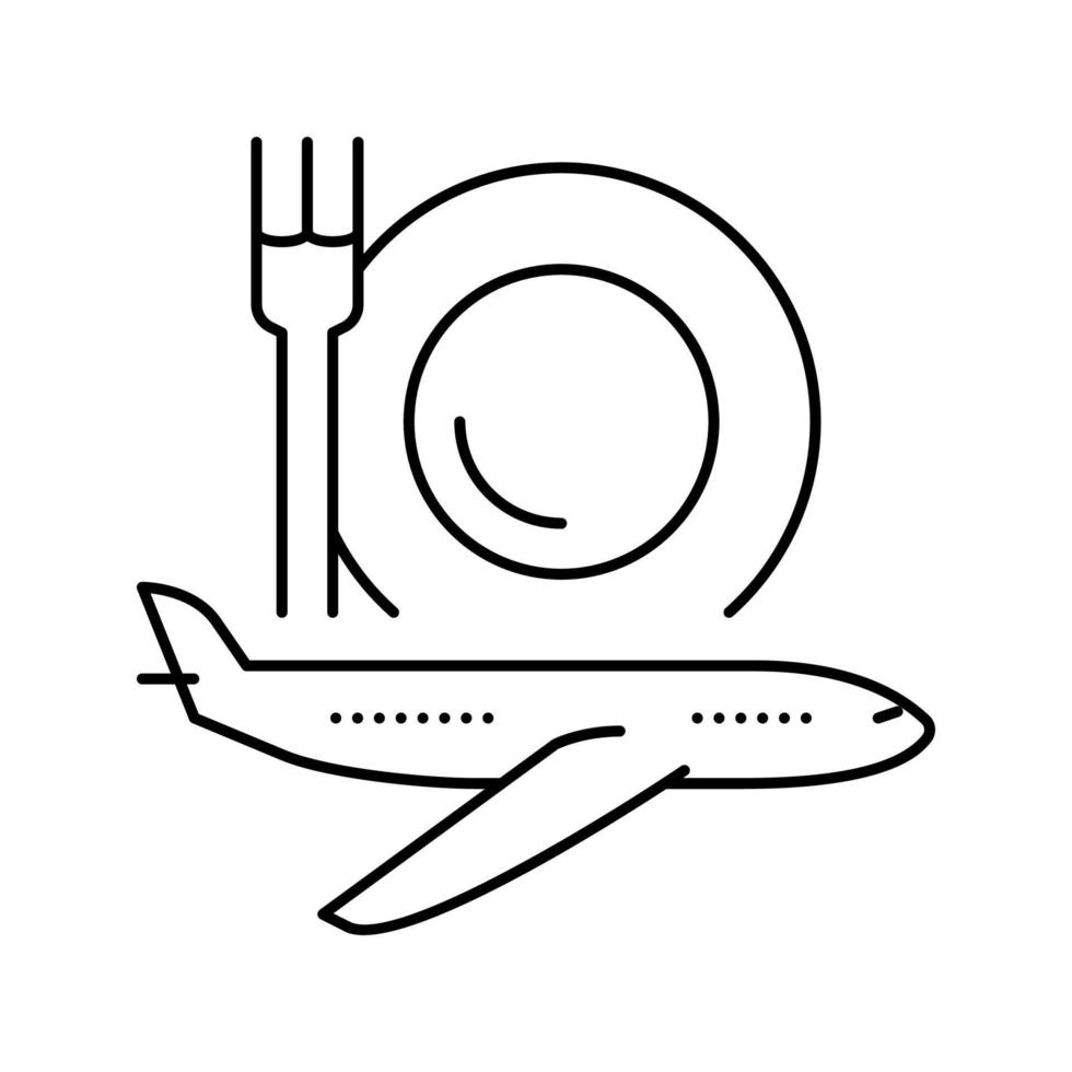avión catering línea icono vector ilustración