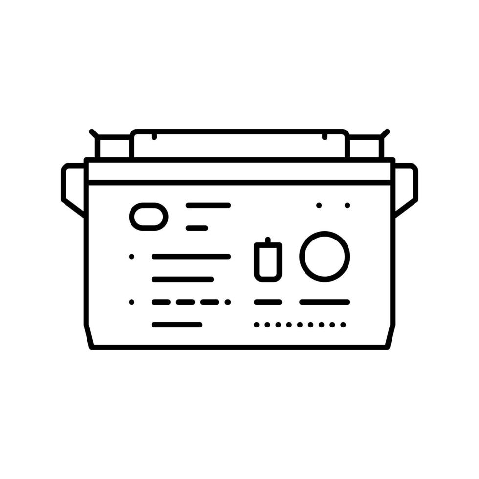 icono de línea de batería de ciclo profundo ilustración vectorial vector