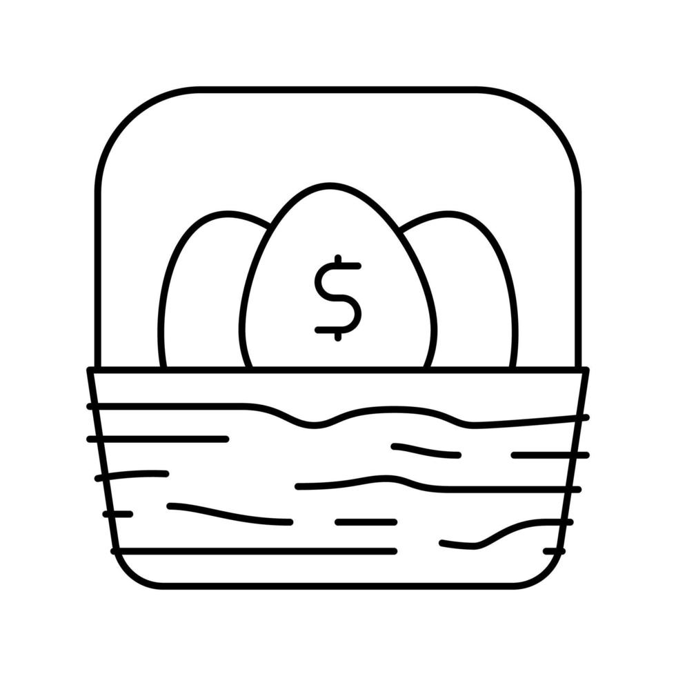 diversificación dinero línea icono vector ilustración