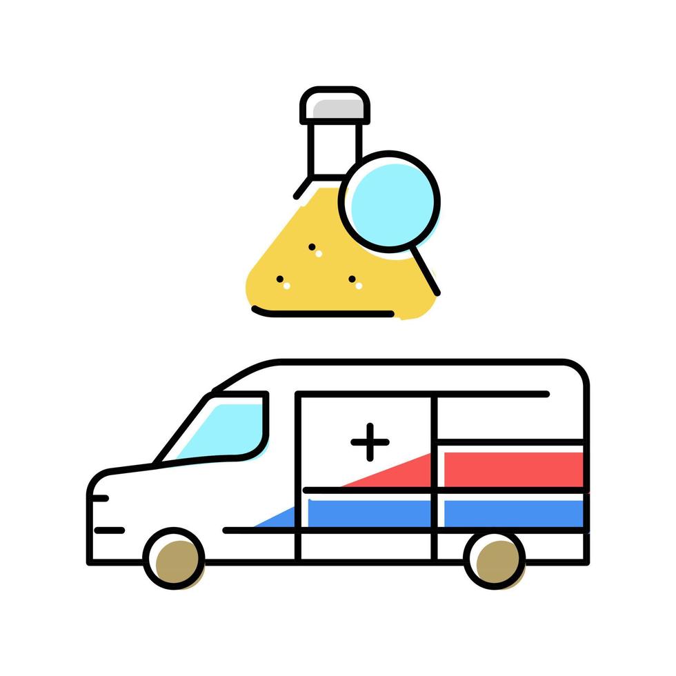 mobile drug testing color icon vector illustration