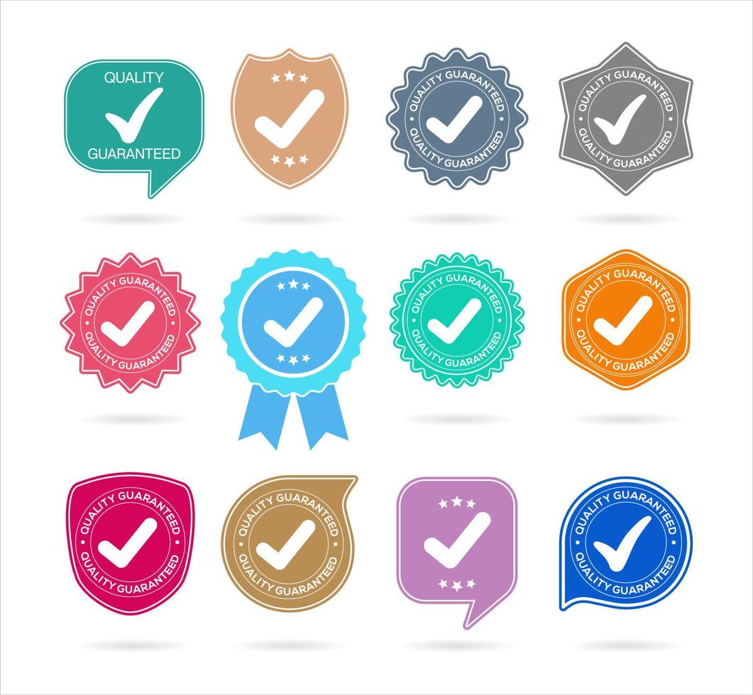 Quality Guaranteed Seal With Check Mark vector illustration