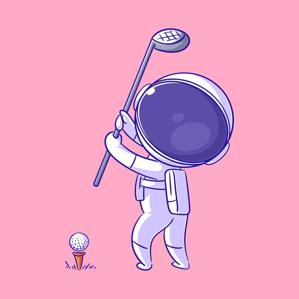 Astronauts are playing golf so great vector