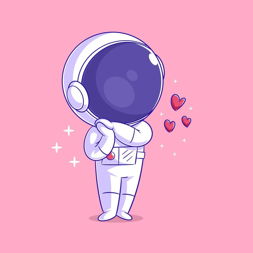 el astronauta se siente enamorado vector